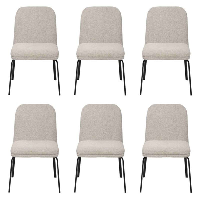 Xlmoebel Esszimmerstuhl Neu 6er-Set Stühle mit Textil-Polsterung und Edelstahl-Gestell (6 St), Hergestellt in Europa von Xlmoebel