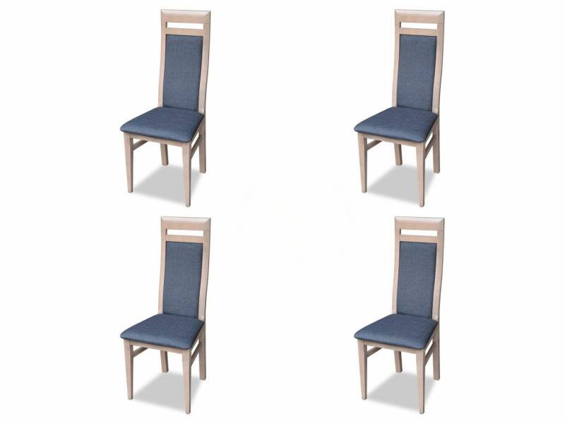 Xlmoebel Esszimmerstuhl Set von 4 Design-Stühlen aus Stoff und Holz für Küche und Esszimmer, Hergestellt in Europa von Xlmoebel