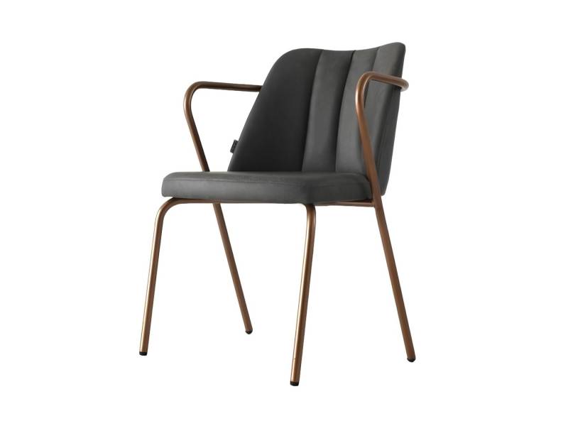 Xlmoebel Armlehnstuhl Stuhl aus Metall für das Esszimmer mit gepolstertem Sitz und, Hergestellt in Europa von Xlmoebel