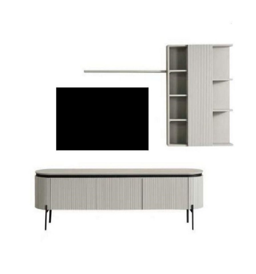 Xlmoebel TV-Board Exzellentes Wohnzimmer Set umfasst TV-Unterschrank und Wandvitrine (2tlg.Wohnzimmer Set (TV-Lowboard+Wandschrank), Hergestellt in Europa von Xlmoebel