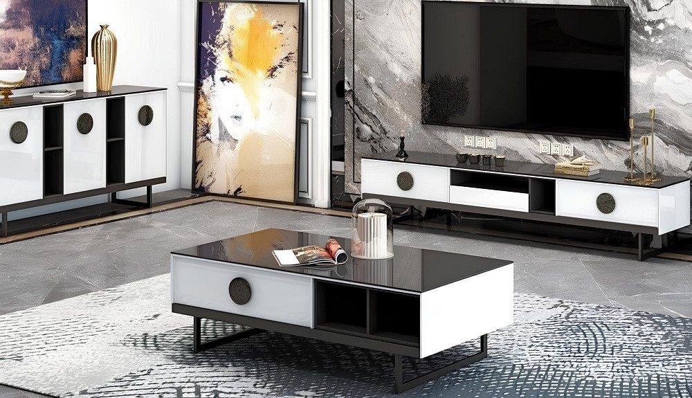 Xlmoebel Wohnzimmer-Set Neues Set Designer-Möbel: Schrank + Tisch + TV-Sideboard, (3 tlg. Wohnzimmer Set(Sideboard+Kommode+Couchtisch), Hergestellt in Europa von Xlmoebel