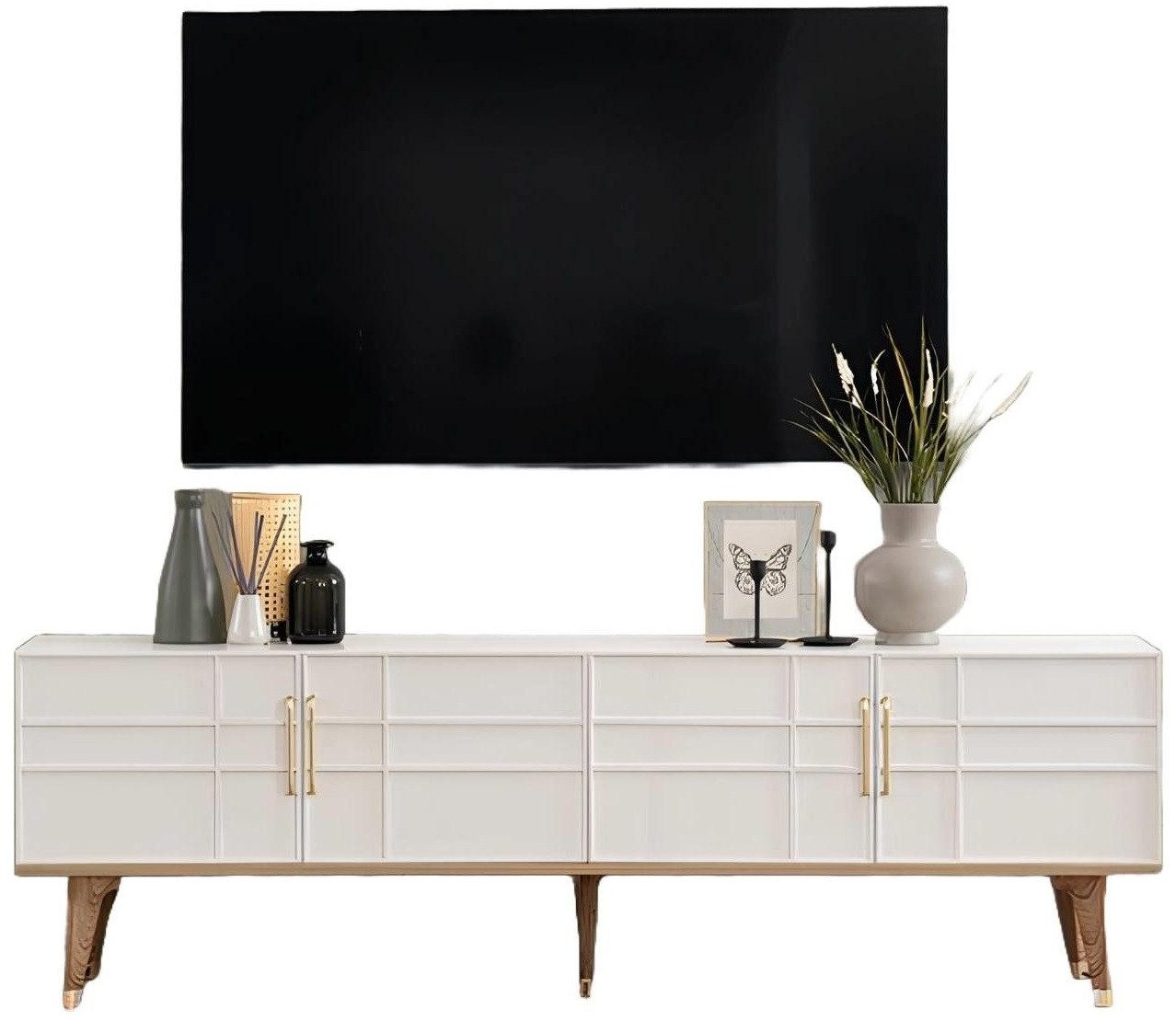 Xlmoebel TV-Board TV-Möbel in Weiß aus Holz für das Wohnzimmer - ein modernes Lowboard (RTV Lowboard), Hergestellt in Europa von Xlmoebel