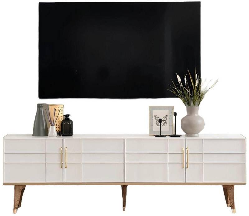 Xlmoebel TV-Board TV-Möbel in Weiß aus Holz für das Wohnzimmer - ein modernes Lowboard (RTV Lowboard), Hergestellt in Europa von Xlmoebel