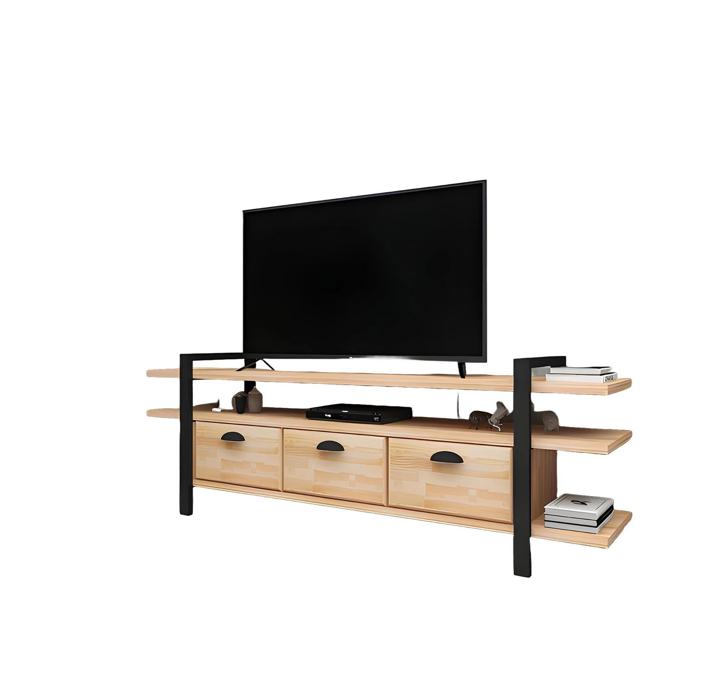 Xlmoebel TV-Schrank Eleganter Fernseh-Tisch Luxuriöses Wohnzimmer Holz-TV-Möbel in Beige (TV-Ständer) Hergestellt in Europa von Xlmoebel