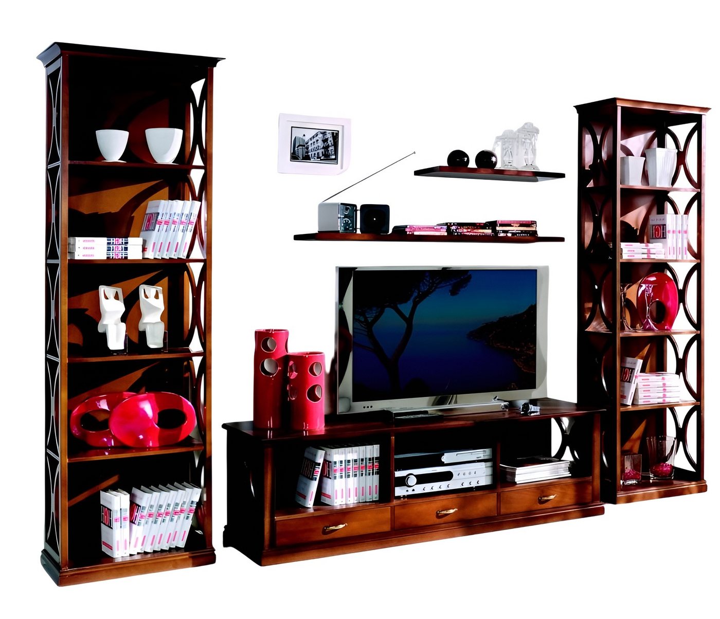 Xlmoebel TV-Wand Hochwertiges 5-teiliges Ensemble für das Wohnzimmer mit TV-Schrank, 2, (5-St., 5tlg Set (RTV+ 2x Bücherregal+2x Regal), Hergestellt in Europa von Xlmoebel