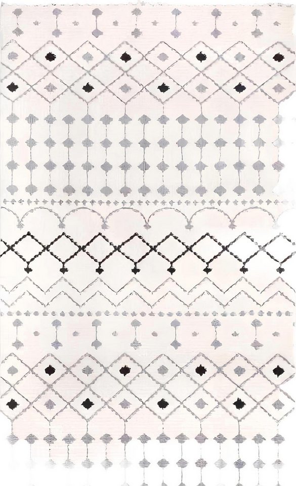 Xlmoebel Teppich Kurzflor Teppich mit Schwarzem Muster für das Wohnzimmer, Höhe: 230 mm, Hergestellt in Europa Xlmoebel Teppich Kurzflor Teppich mit Schwarzem Muster für das Wohnzimmer, Höhe: 230 mm, Hergestellt in Europa von Xlmoebel