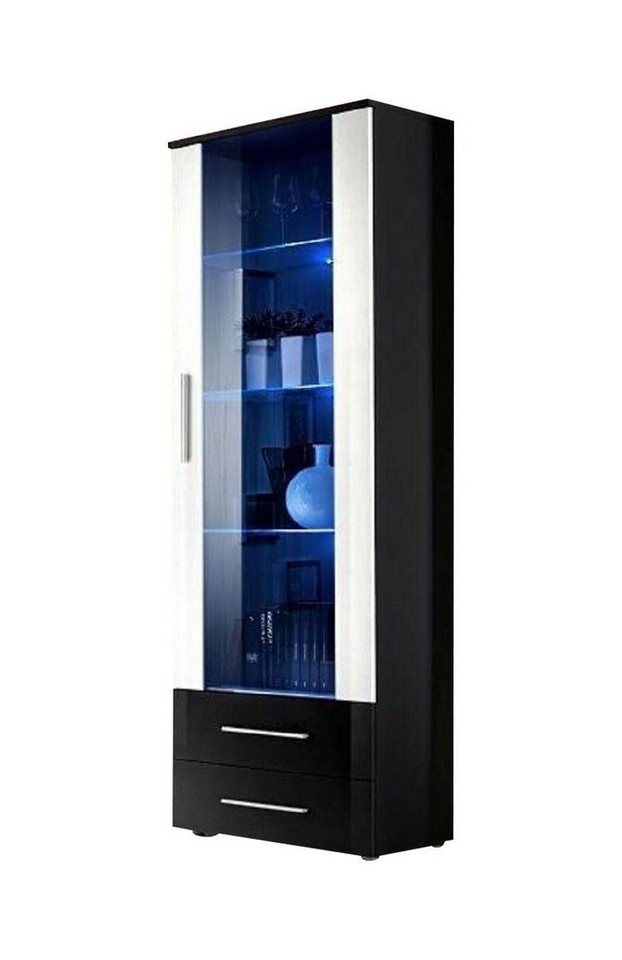 Xlmoebel Vitrine Designer Wohnzimmer Möbel Holz Vitrinen Glas Regal Schrank Dunkel (1-St., 1x Vitrine) Hergestellt in Europa von Xlmoebel