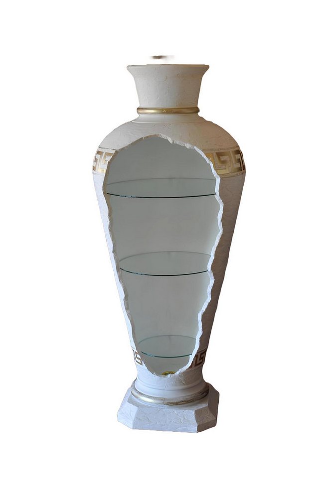 Xlmoebel Vitrine Eckvitrine Barregal mit Glas Amphore Bodenvase Schrankvitrine (Vitrine Bar Eck Regal Glas 175 cm Hoch-Material:Acryl) Hergestellt in Europa von Xlmoebel