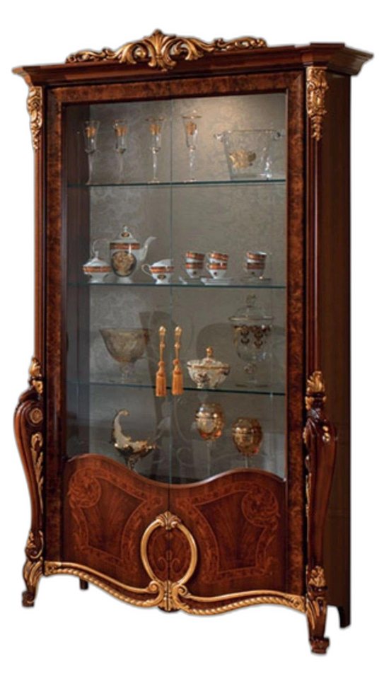 Xlmoebel Glasvitrine Elegante Vitrine Wohnzimmer Möbel Schrank Glas Designerstück (1-St., Glasvitrine) Hergestellt in Europa von Xlmoebel