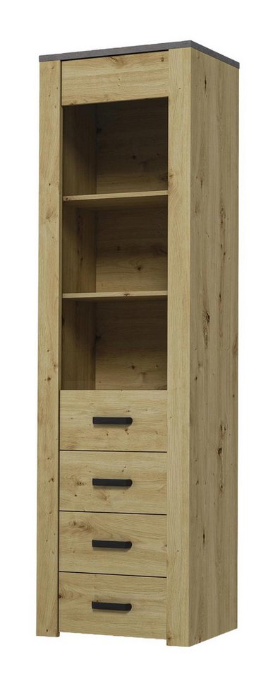 Xlmoebel Vitrine Esszimmermöbel Aufbewahrungsschrank Vitrine Regal XL-W1D Holz Modern (1-St., Vitrine) Hergestellt in Europa von Xlmoebel