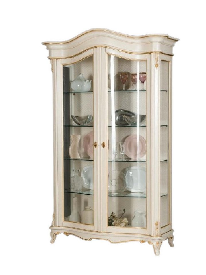 Xlmoebel Vitrine Glasvitrine Wohnzimmerschrank aus Holz Anrichte Italienische Möbel (1-St., Vitrine) Hergestellt in Europa von Xlmoebel