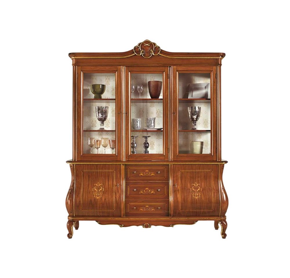 Xlmoebel Anrichte Großer italienischer Möbel-Vitrinenschrank für das Wohnzimmer. (1 St., Vitrine), Hergestellt in Europa von Xlmoebel