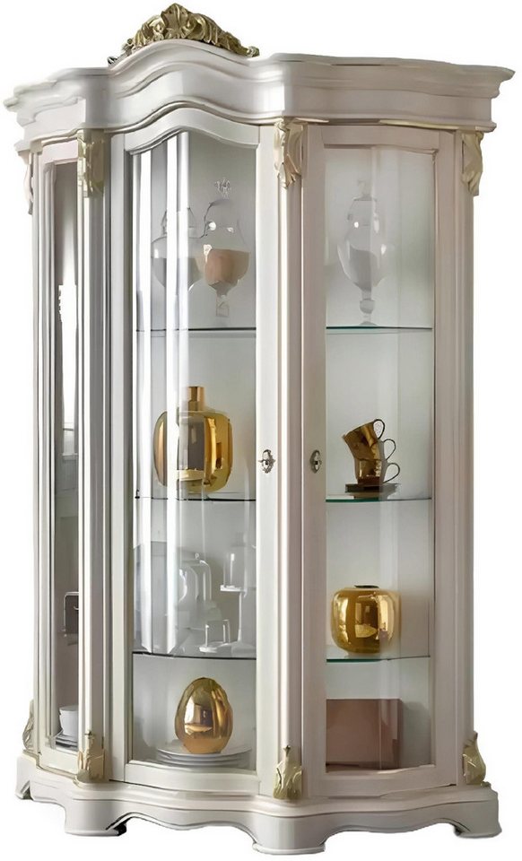 Xlmoebel Vitrine Holzvitrine im klassischen Weiß-Design mit Glastüren für das (Vitrine) Hergestellt in Europa von Xlmoebel