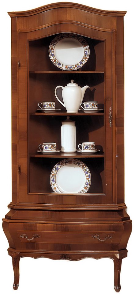 Xlmoebel Vitrine Klassische Eckschrank Vitrine für Wohnzimmer - Anrichte (Vitrine) Hergestellt in Europa von Xlmoebel