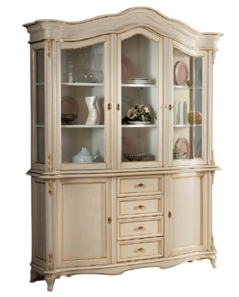 Xlmoebel Vitrine Massives Echtholz-Möbelstück für das Esszimmer (1-St., Vitrine) Hergestellt in Europa von Xlmoebel