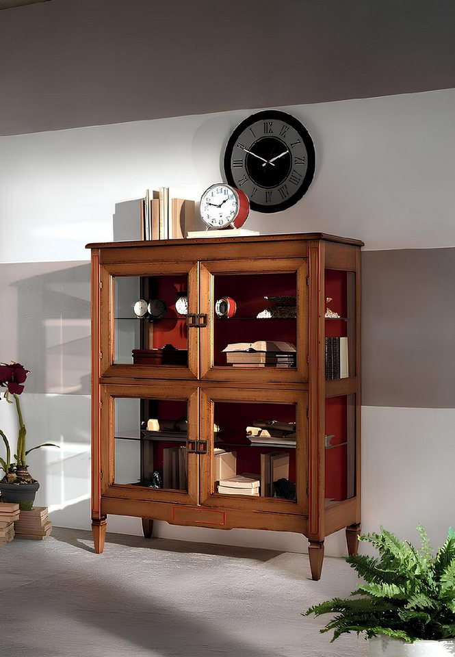 Xlmoebel Vitrine Möbelset für das Wohn- und Esszimmer mit Glasvitrine und Holzschrank (Vitrine) Hergestellt in Europa von Xlmoebel