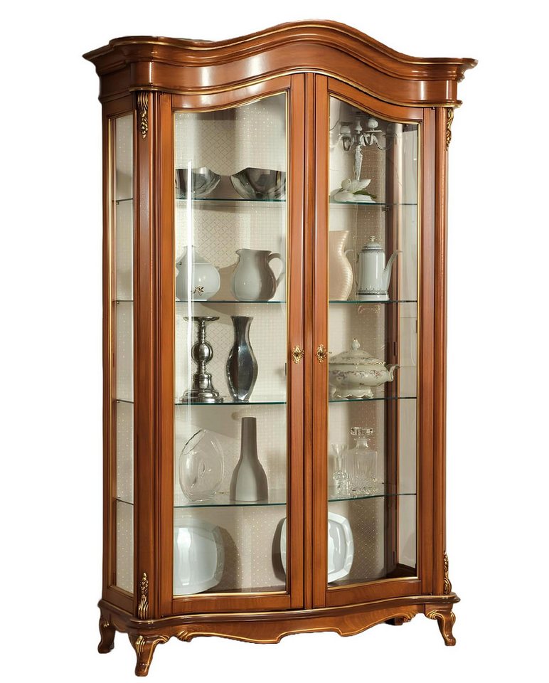 Xlmoebel Vitrine Neu Echtholz Wohnzimmer Vitrine aus Massivholz mit Glas, Anrichte (1-St., Vitrine) Hergestellt in Europa von Xlmoebel