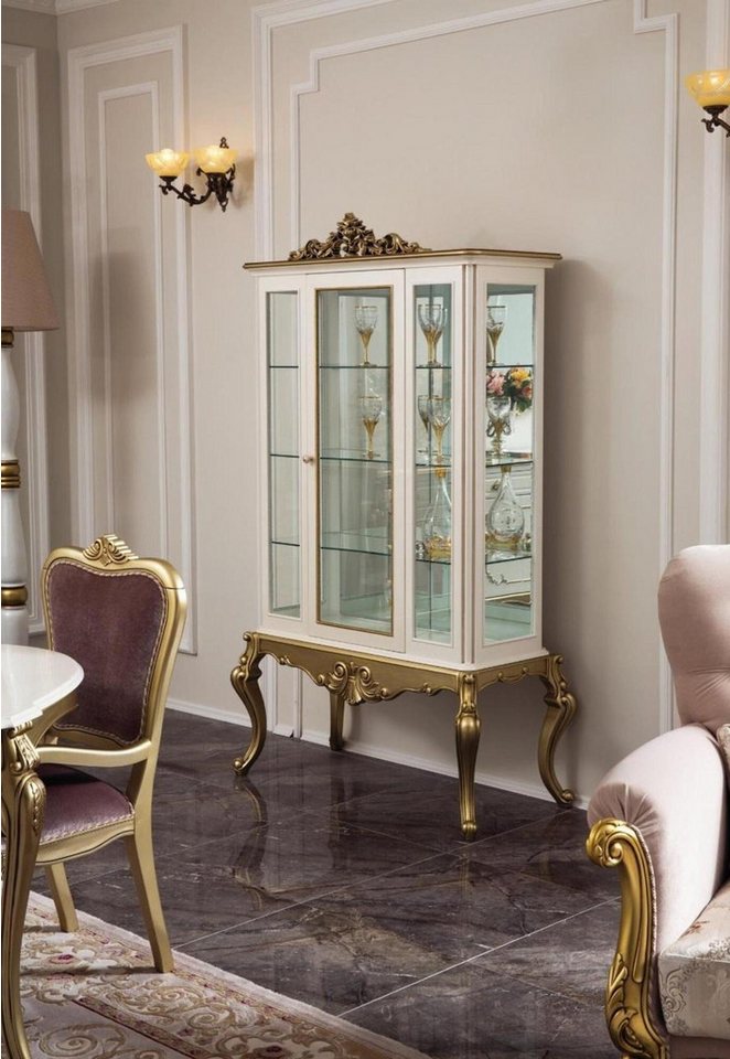 Xlmoebel Vitrine Neuer eleganter Holz-Glas-Schrank für das Wohnzimmer - Vitrine (Vitrine) Hergestellt in Europa von Xlmoebel