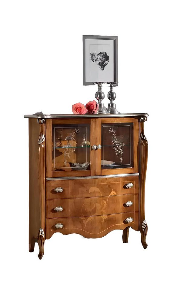 Xlmoebel Vitrine Neuer luxuriöser Schrank aus braunem Holz mit Schubfächern für das (Vitrine) Hergestellt in Europa von Xlmoebel