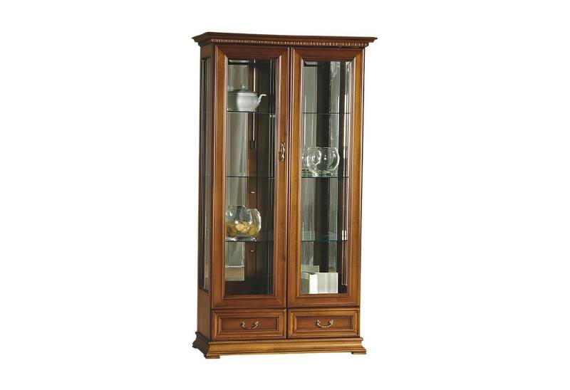 Xlmoebel Vitrine Neuer massiver Vitrinenschrank mit klassischem Design aus Glas (Klassischer Vitrine Vitrinenschrank Vitrinen - Model R-W3) Hergestellt in Europa von Xlmoebel