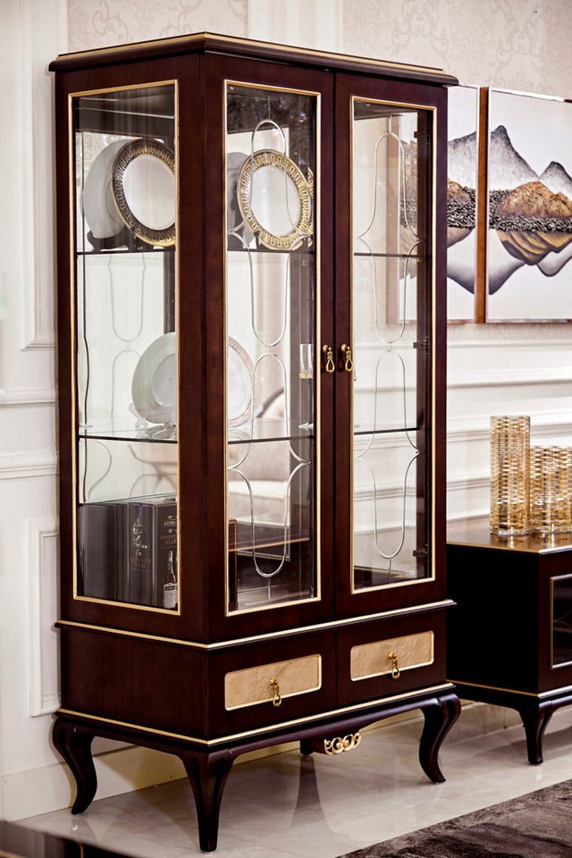 Xlmoebel Vitrine Traditionelle Glasvitrine Kommoden Vitrinen Schrank Glas Bücherregal (Vitrine) Hergestellt in Europa von Xlmoebel