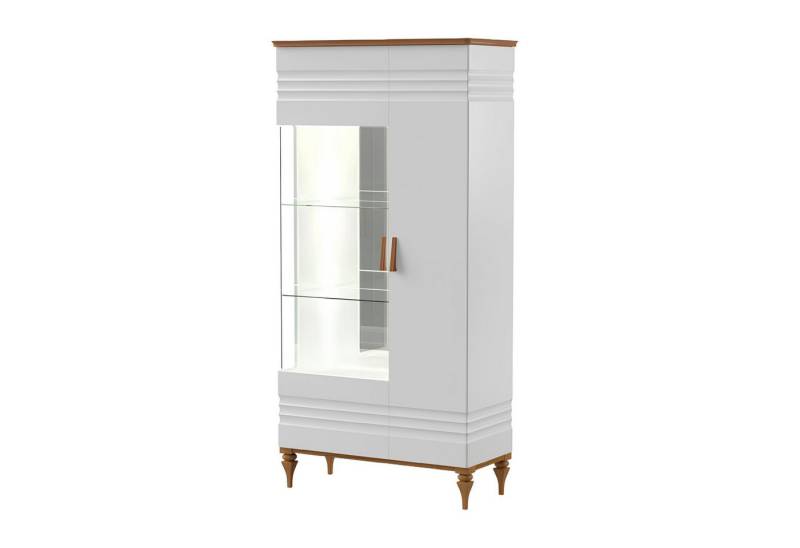 Xlmoebel Vitrine Traditionelle Glasvitrine Kommoden Vitrinen Schrank Glasregal TO-W2 (Model Torino TO-W2) Hergestellt in Europa von Xlmoebel