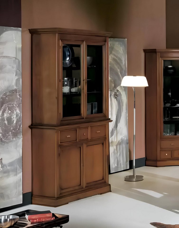 Xlmoebel Vitrine Traditioneller Schaukasten in Braun mit Glas Luxuriöser Glaskasten (Vitrine) Hergestellt in Europa von Xlmoebel