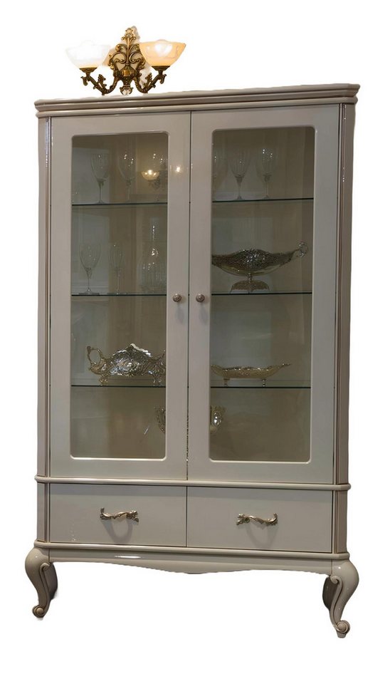 Xlmoebel Vitrine Traditioneller Vitrinenschrank Buffetschrank Vitrine Glas Holz (Vitrine) Hergestellt in Europa von Xlmoebel