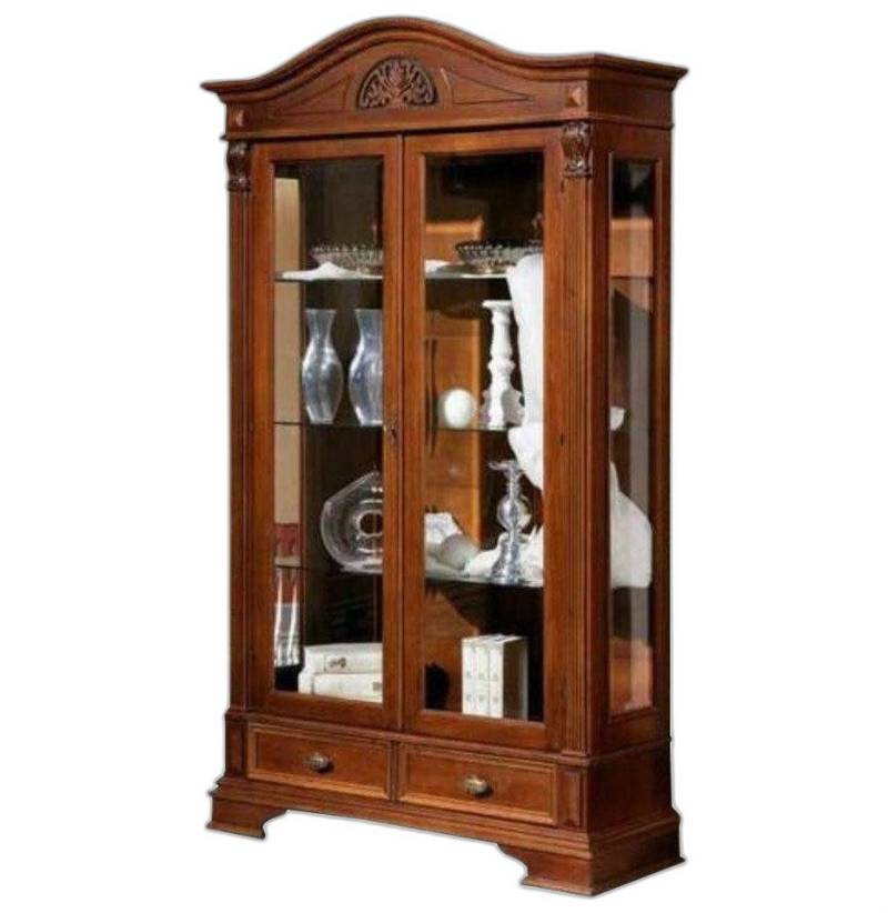 Xlmoebel Vitrine Glas Schrank Wohnzimmer Schaufenster 2 Türen n Barock Stil (1-St., 1x Kleiderschrank) Hergestellt in Europa von Xlmoebel