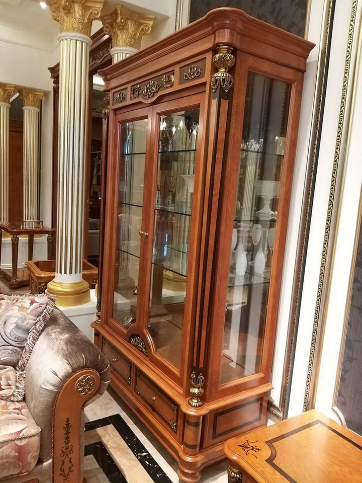 Xlmoebel Vitrine Wohnzimmer Schauvitrine aus Glas mit Barock- und Rokoko-Elementen (Vitrine) Hergestellt in Europa von Xlmoebel
