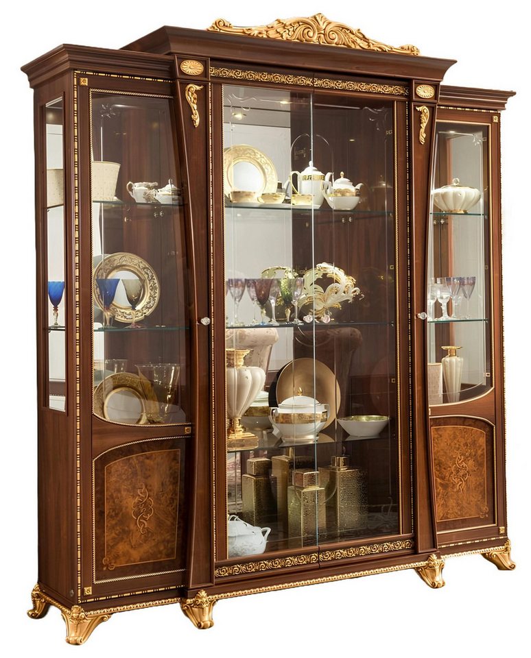 Xlmoebel Vitrine Wohnzimmer Vitrine aus Holz mit Glasfront - Esszimmer Schrank Möbel (Vitrine) Hergestellt in Europa von Xlmoebel