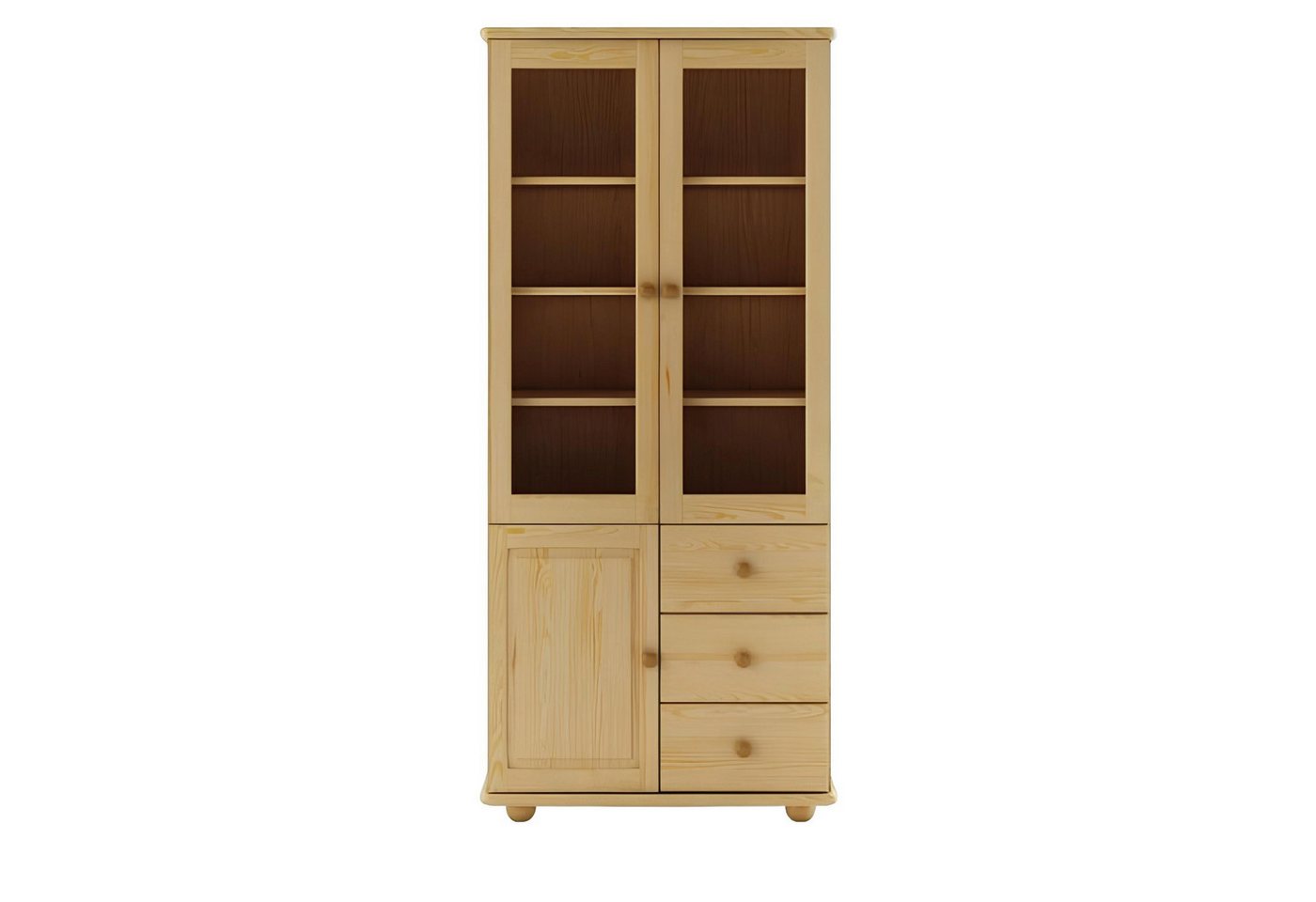 Xlmoebel Vitrine Wohnzimmermöbel Vitrine Anrichte aus Holz mit Glasfront und massiver (1-St., Vitrine) Hergestellt in Europa von Xlmoebel