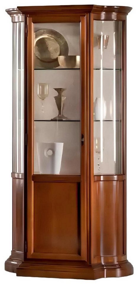 Xlmoebel Glasvitrine Wohnzimmerschrank aus Holz mit Glasvitrine - Italienisches Möbelstück (1-St., Vitrine) Hergestellt in Italy von Xlmoebel