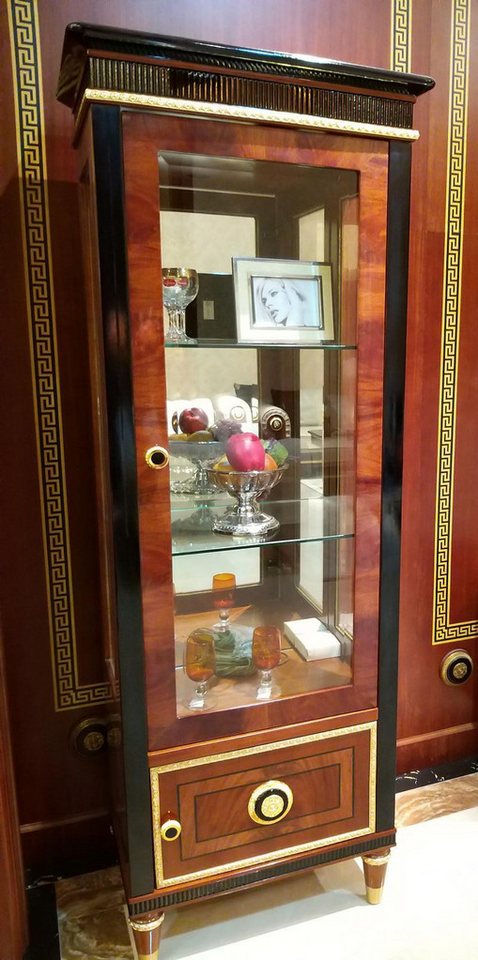 Xlmoebel Vitrine XXL Hochschrank mit einer Tür für das Wohnzimmer aus Glas (Vitrine) Hergestellt in Europa von Xlmoebel