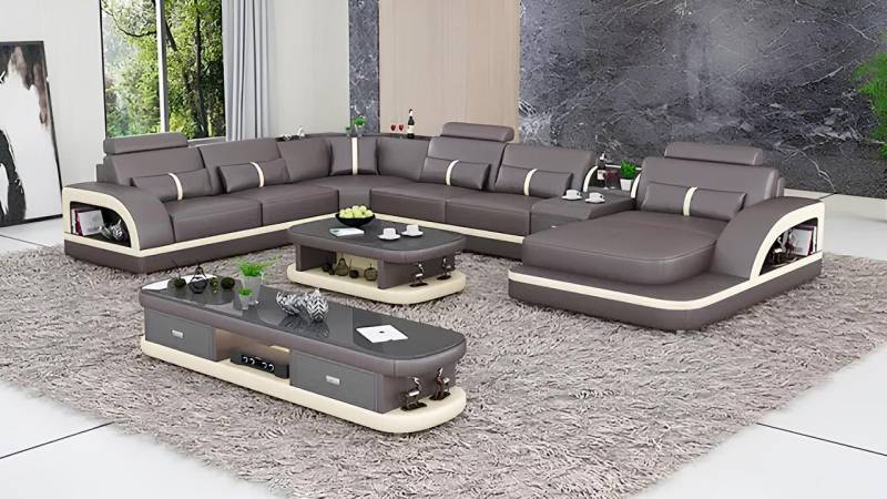 Xlmoebel Ecksofa 3-teiliges Set für das Wohnzimmer mit Couch, Polstersofa, Hergestellt in Europa von Xlmoebel