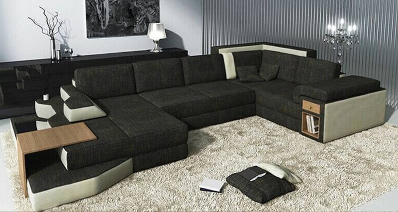 Xlmoebel Wohnlandschaft Großes Design-Sofa XXL mit USB-Anschluss, Eckcouch Wohnlandschaft, Hergestellt in Europa von Xlmoebel