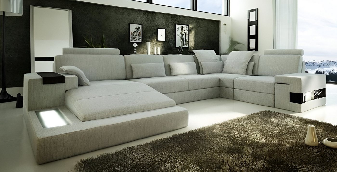 Xlmoebel Wohnlandschaft Großes Ledermöbel mit modernem Design für das Wohnzimmer, Hergestellt in Europa von Xlmoebel