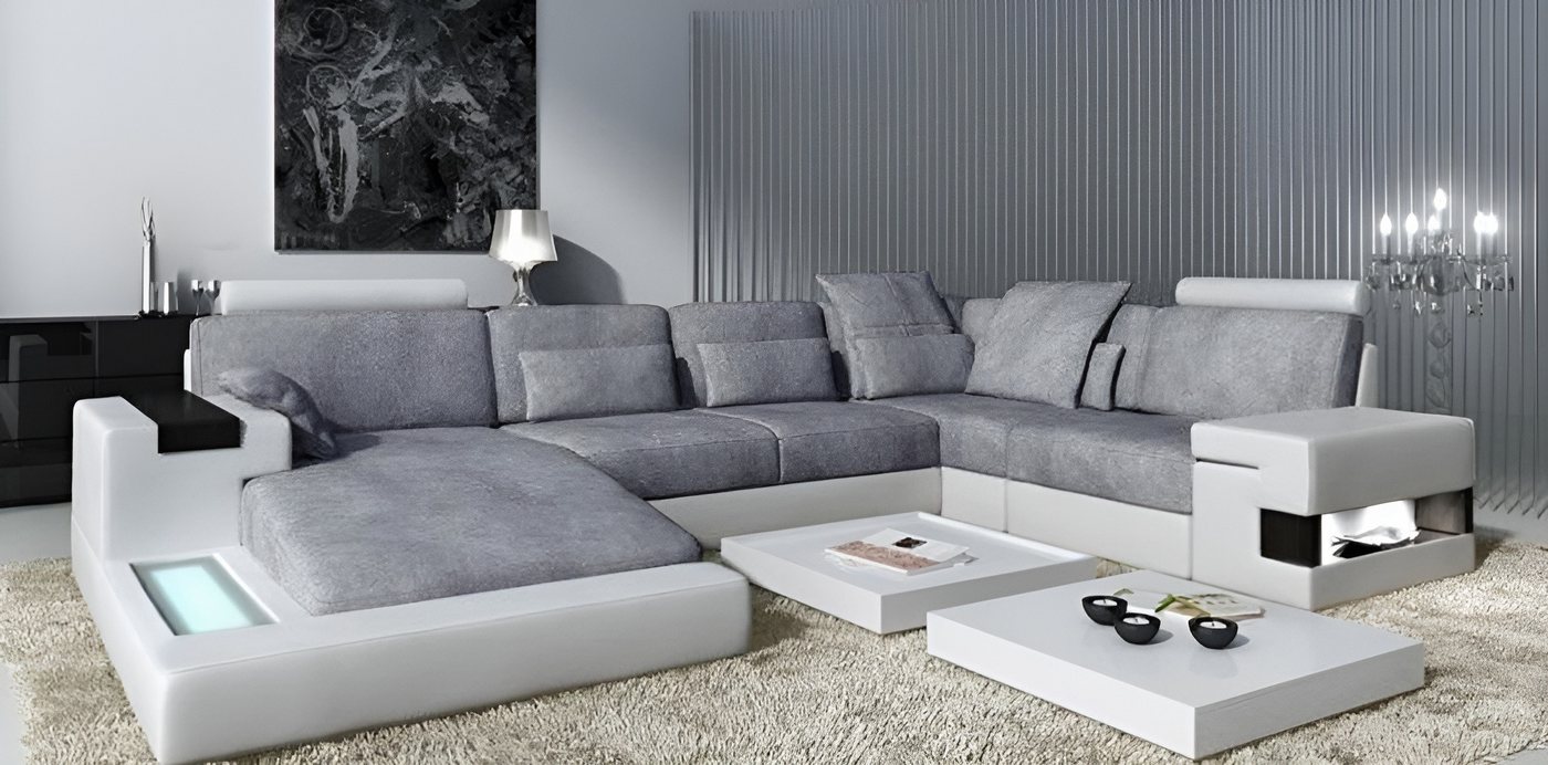 Xlmoebel Wohnlandschaft Großes Ledermöbel mit modernem Design für das Wohnzimmer, Hergestellt in Europa von Xlmoebel