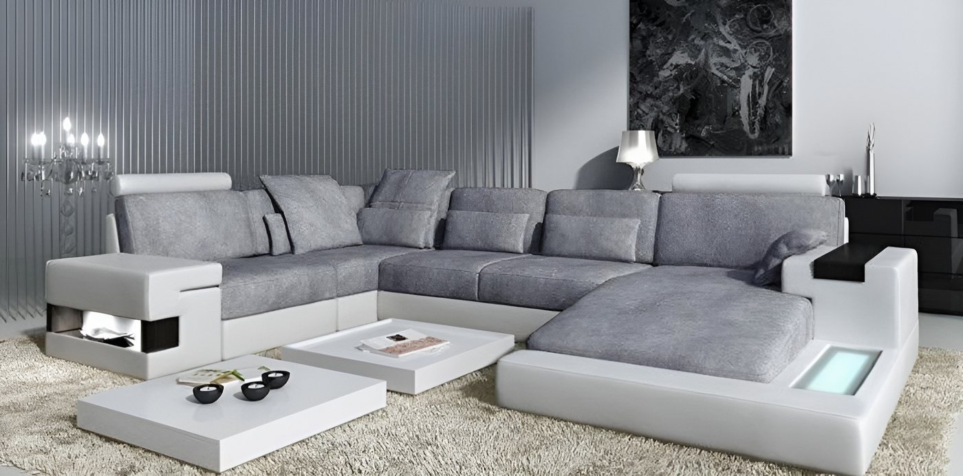 Xlmoebel Wohnlandschaft Großes Ledermöbel mit modernem Design für das Wohnzimmer, Hergestellt in Europa von Xlmoebel