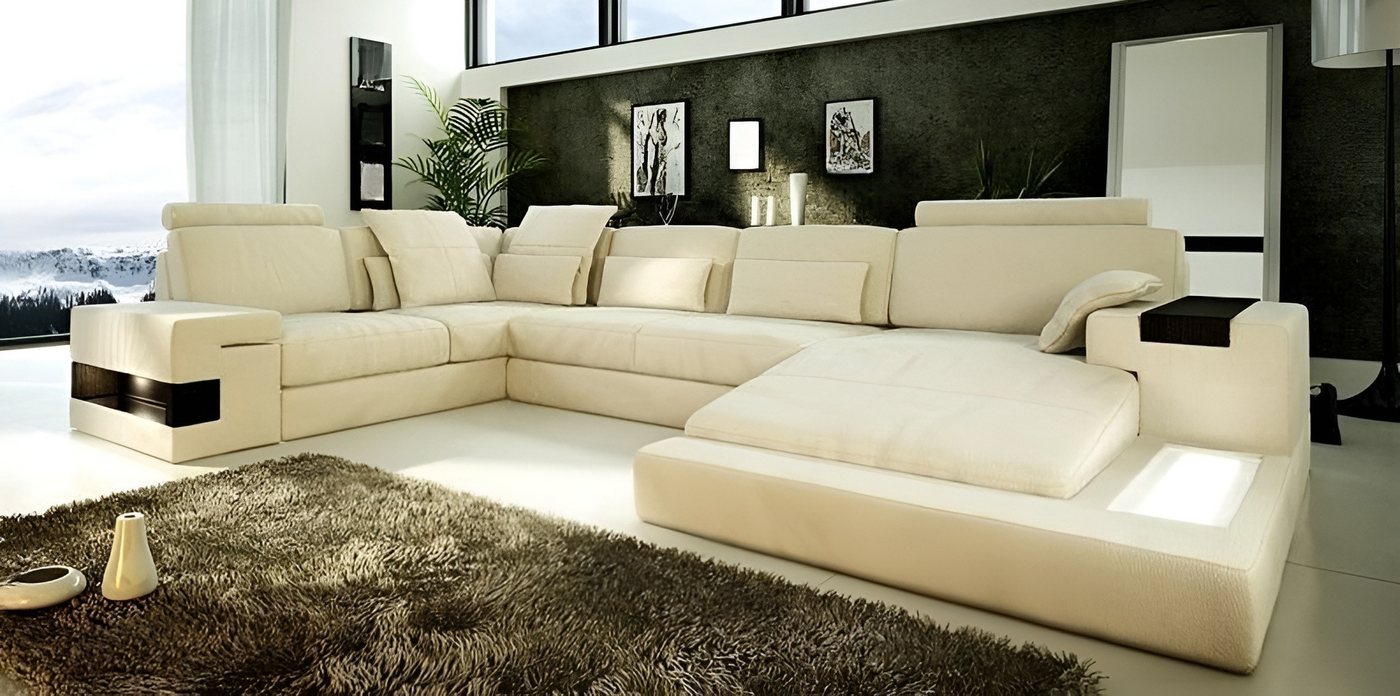 Xlmoebel Wohnlandschaft Großes Ledermöbel mit modernem Design für das Wohnzimmer, Hergestellt in Europa von Xlmoebel