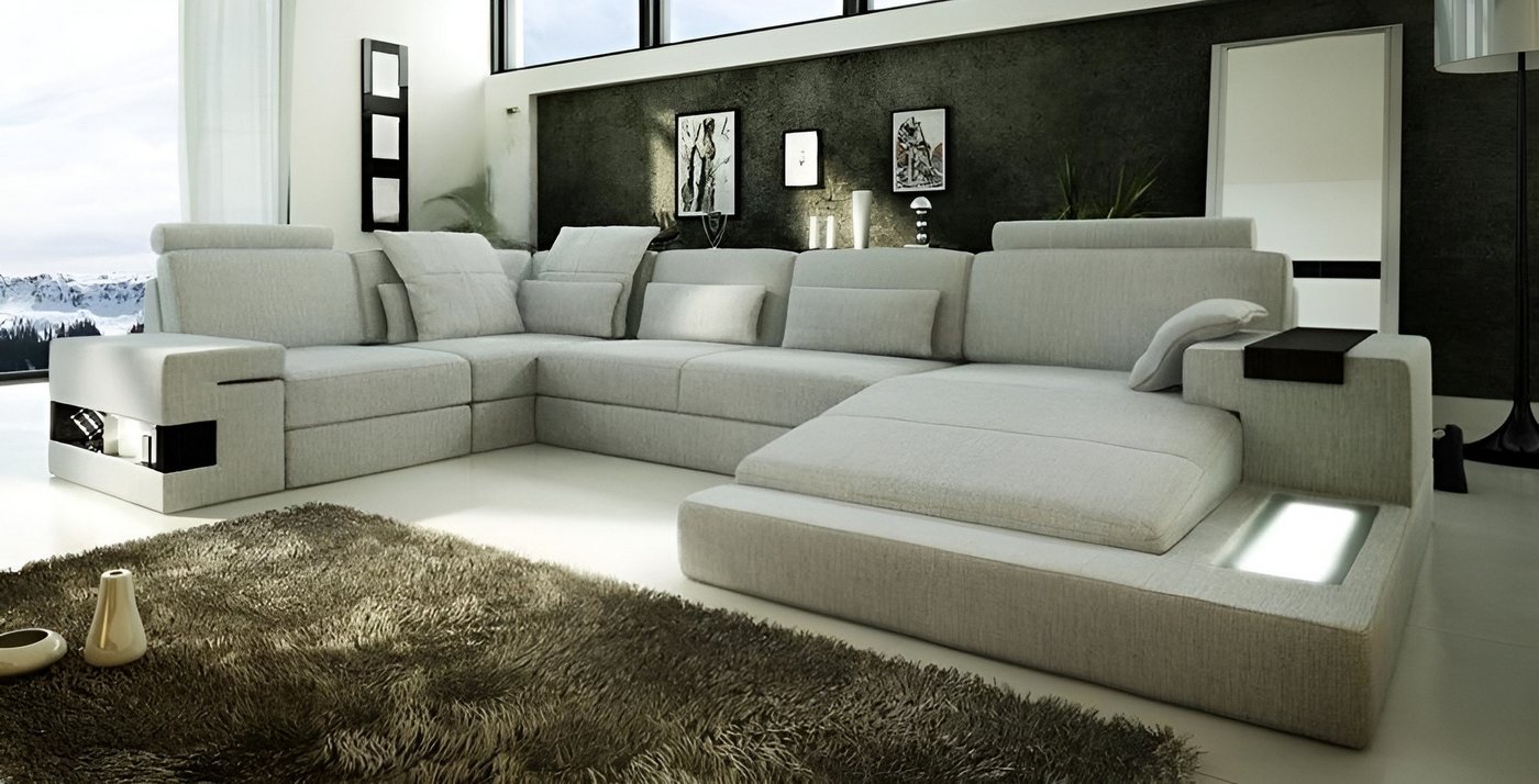 Xlmoebel Wohnlandschaft Großes Ledermöbel mit modernem Design für das Wohnzimmer, Hergestellt in Europa von Xlmoebel