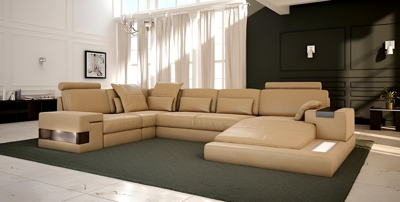 Xlmoebel Wohnlandschaft Großes Ledermöbel mit modernem Design für das Wohnzimmer, Hergestellt in Europa von Xlmoebel