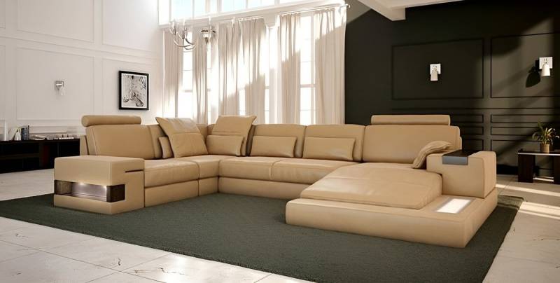 Xlmoebel Wohnlandschaft Großes Ledermöbel mit modernem Design für das Wohnzimmer, Hergestellt in Europa von Xlmoebel