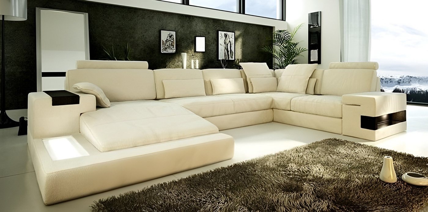 Xlmoebel Wohnlandschaft Großes Ledermöbel mit modernem Design für das Wohnzimmer, Hergestellt in Europa von Xlmoebel