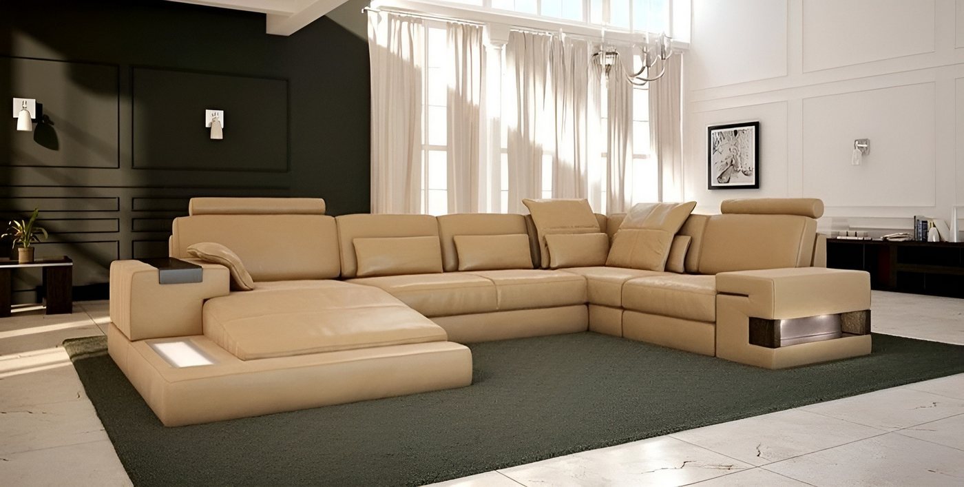 Xlmoebel Wohnlandschaft Großes Ledermöbel mit modernem Design für das Wohnzimmer, Hergestellt in Europa von Xlmoebel