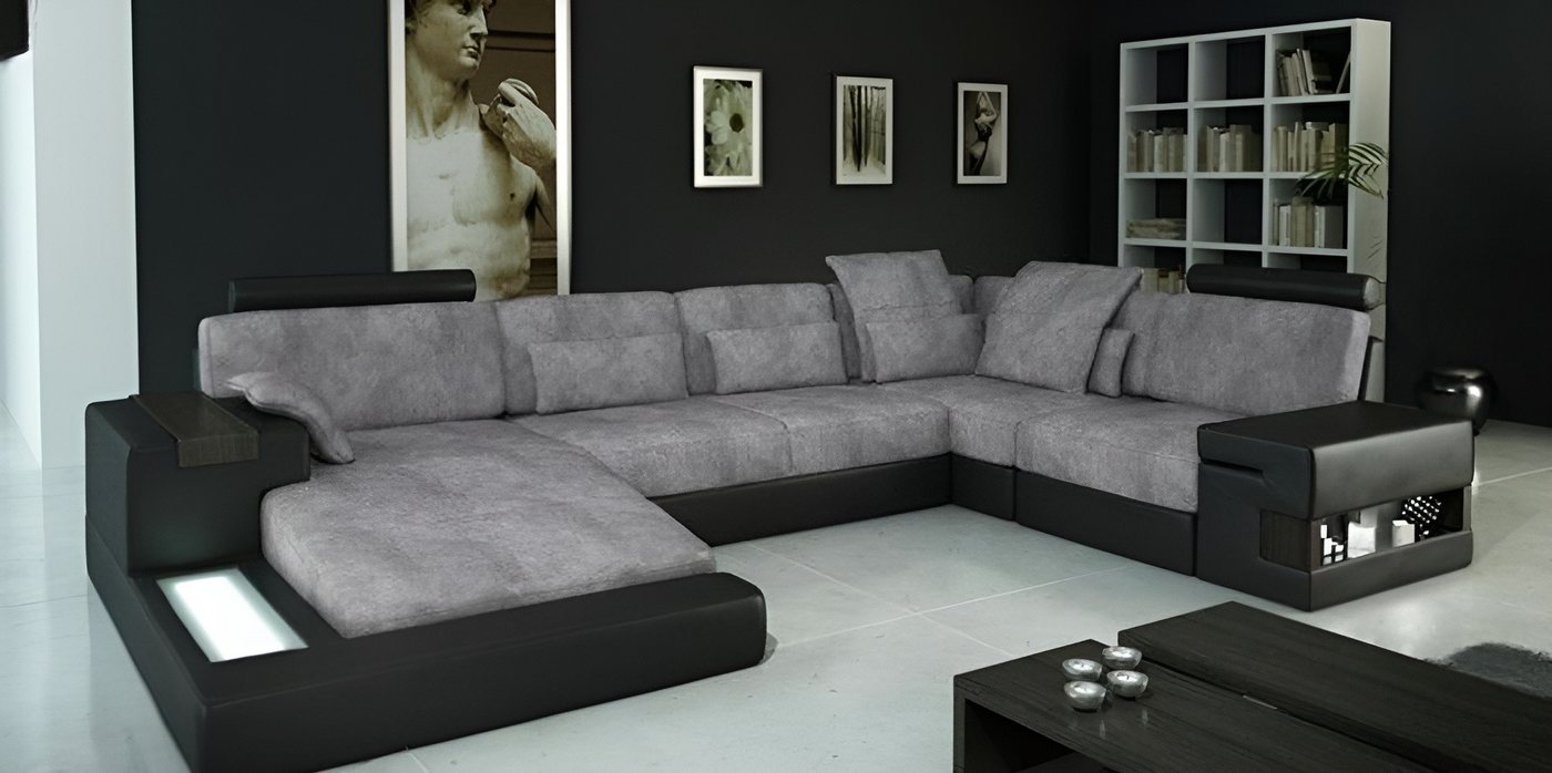 Xlmoebel Wohnlandschaft Großes Ledermöbel mit modernem Design für das Wohnzimmer, Hergestellt in Europa von Xlmoebel
