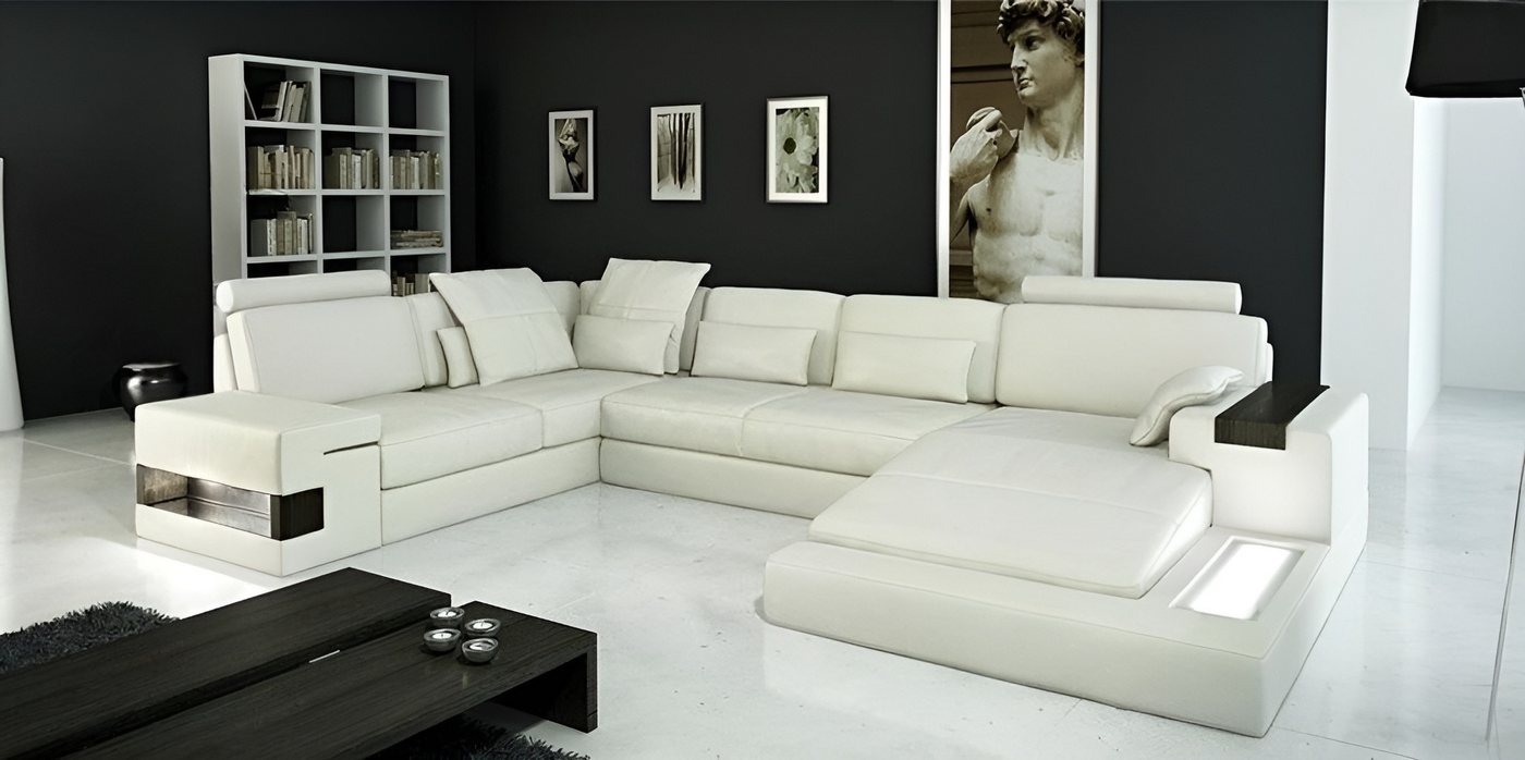 Xlmoebel Wohnlandschaft Großes Ledermöbel mit modernem Design für das Wohnzimmer, Hergestellt in Europa von Xlmoebel
