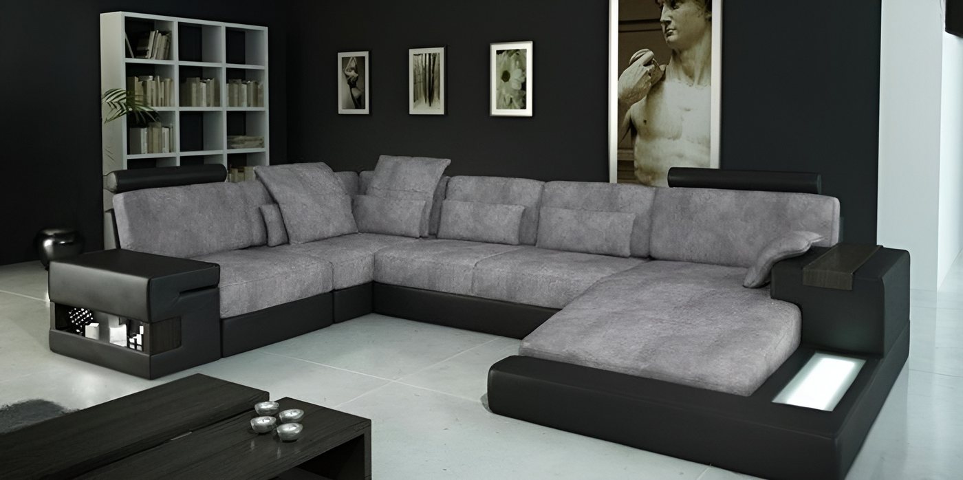 Xlmoebel Wohnlandschaft Großes Ledermöbel mit modernem Design für das Wohnzimmer, Hergestellt in Europa von Xlmoebel