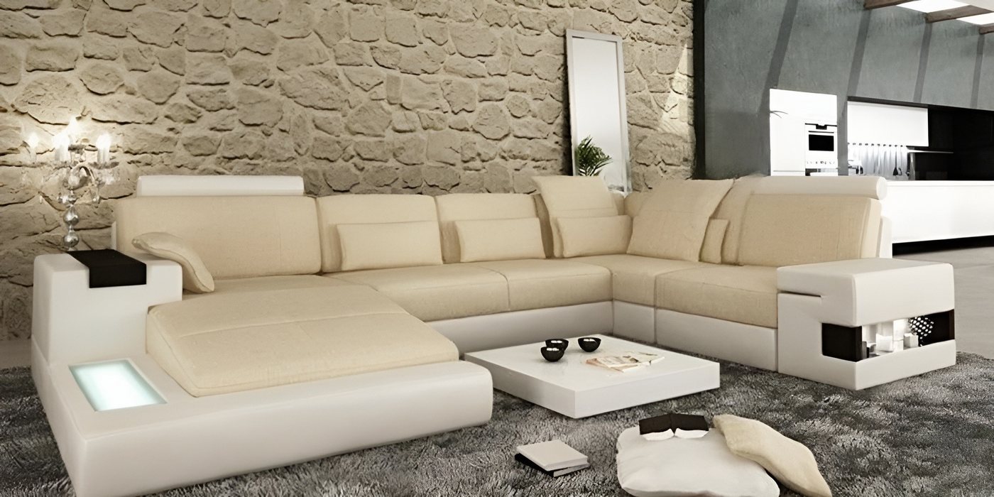 Xlmoebel Wohnlandschaft Großes Ledermöbel mit modernem Design für das Wohnzimmer, Hergestellt in Europa von Xlmoebel