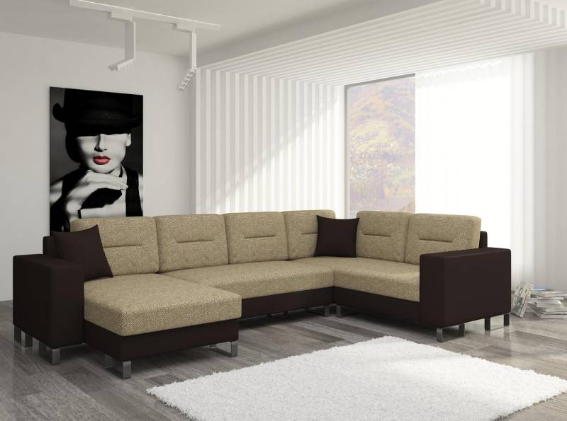 Xlmoebel Wohnlandschaft Großes Schlafsofa mit Bettfunktion und Polsterung – modernes Design, Hergestellt in Europa von Xlmoebel